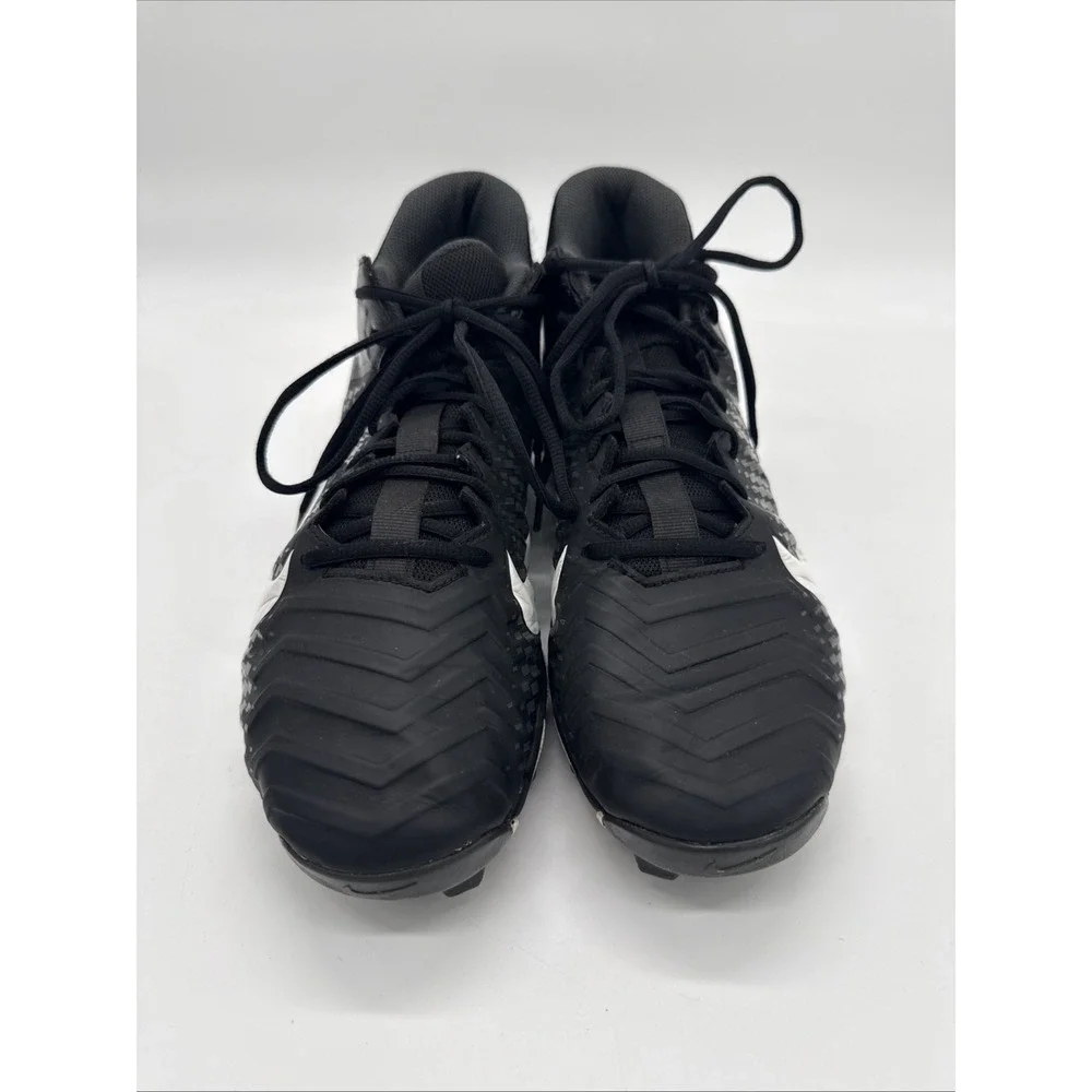 Nike Alpha FastFlex Football Cleats Youth Size 11 Black White Molded Studs